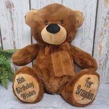 Personalised 18th Birthday Teddy Bear 40cm Plush Brown