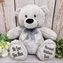 Personalised MumTeddy Bear 40cm Plush Grey