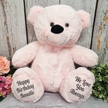 Personalised Birthday Teddy Bear 40cm - Light Pink