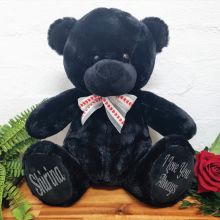 Personalised Black Bear Heart Bow 40cm