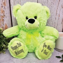 Personalised 21st Teddy Bear Lime Plush 30cm