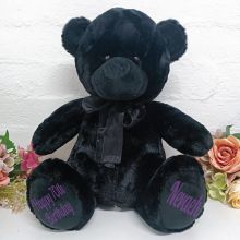 Personalised 70th Birthday Bear 40cm Black Plush