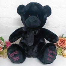 Personalised Teddy Message Bear 40cm Black Plush
