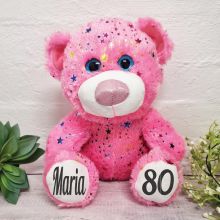 80th Birthday Hollywood Bear 30cm Plush - Pink
