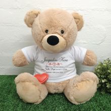 Voice Recordable Baptism Bear with T-Shirt - Cream 40cm