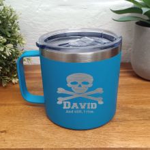 Personalised Blue Travel Tumbler Coffee Mug 14oz (M)