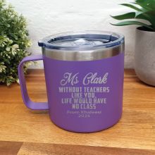 Teacher Purple Travel Coffee Mug 14oz - No Class