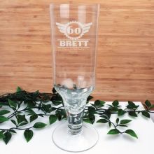 60th Birthday Engraved Personalised Pilsner Glass (M)