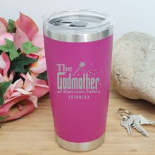 Godmother Personalised Insulated Travel Mug 600ml Pink