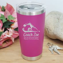 Swim Coach Engraved Insulated Travel Mug 600ml Pink