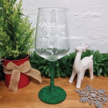 Personalised Christmas Engraved Wine Glass 450ml