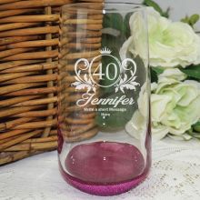 40th Birthday Engraved Personalised Glass Tumbler