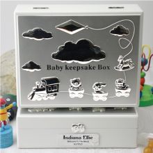Personalised Baby White Wood Keepsake Box