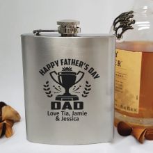 Fathers DayEngraved Personalised Silver Hip Flask