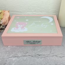 Personalised Baby  Keepsake Box Gift - Pink