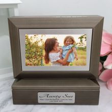 Aunt Photo Keepsake Trinket Box - Charcoal Grey