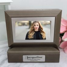 Personalised Photo Keepsake Trinket Box - Charcoal Grey