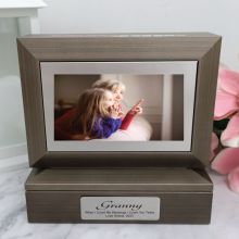 Grandma Photo Keepsake Trinket Box - Charcoal Grey