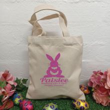 Personalised Easter Hunt Bag Basket - Bunny Heart