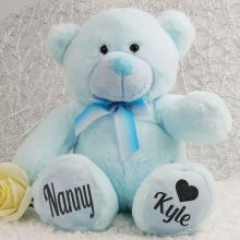 Personalised Nana Teddy Bear Plush 30cm Light Blue