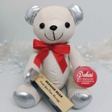 Personalised Christening Signature Bear - Red Bow