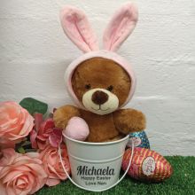 Easter Bunny in White Personalised Hunt Bucket