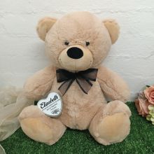 Personalised Keepsake Bear with Heart Cream / Black 40cm