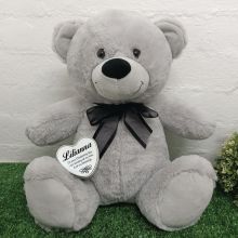 Christening Keepsake Bear with heart Grey / Black 40cm