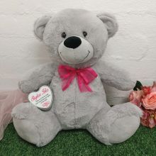 Baby Memorial Keepsake Bear with heart Grey / Pink 40cm