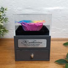 Everlasting Rainbow Rose Flower Girl Jewellery Gift Box