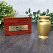 Pet Memorial keepsake Mini Urn Gold Stainless Steel