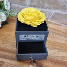 21st Birthday Yellow Eternal Rose Jewellery Gift Box