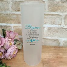 Baby Memorial Frosted Glass Vase