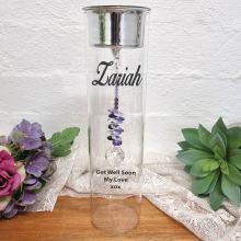 Get Well Candle Holder with Purple Suncatcher