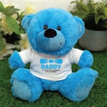 Personalised Dad Bright Blue Teddy Bear