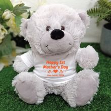 1st Mothers Day Grey Teddy Bear - Personalised 