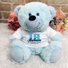 Personalised 18th Birthday Teddy Bear Light Blue
