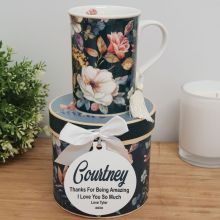 Ceramic Mug with Personalised Gift Box - Bouquet