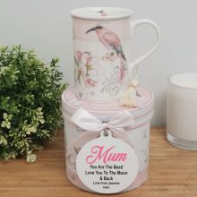 Mum Mug with Personalised Gift Box - Magnolia Bird