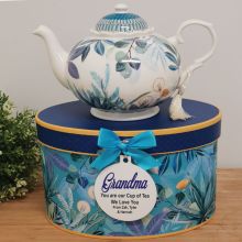 Teapot in Personalised Grandma Gift Box - Tropical Blue