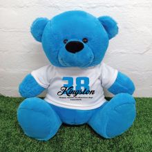 Personalised Birthday Bear with T-Shirt - Blue 40cm