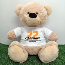 Personalised Birthday Bear with T-Shirt 40cm Cream
