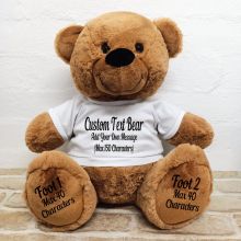 Custom Message Teddy Bear with T-Shirt Brown 40cm