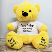 Custom Message Teddy Bear with T-Shirt Yellow 40cm