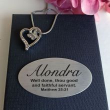 Butterfly Heart Urn Cremation Ash Necklace In Personalised Box