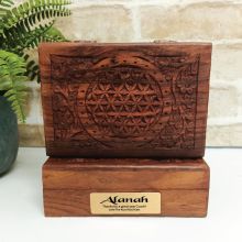 Coach Flower Of Life Carved Wooden Trinket Box