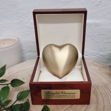 Memorial keepsake Urn For Ashes Gold Brass Heart
