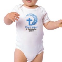 Personalised Baby Boy Christening Bodysuit