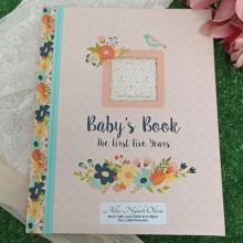 Personalised Baby Record Book First 5 Years - Floral