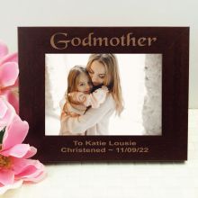 Godmother Engraved Wood Photo Frame - Mocha
